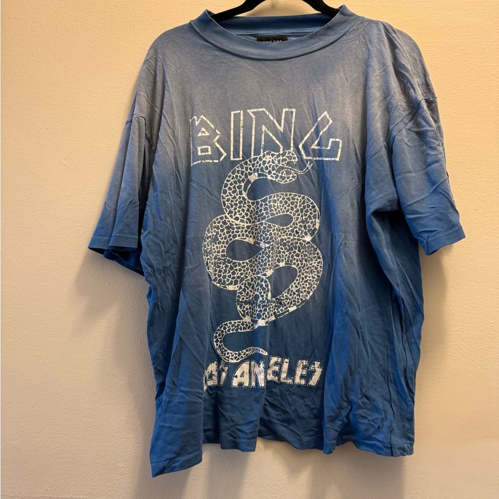 Anine Bing Los Angeles Blue Snake Tee